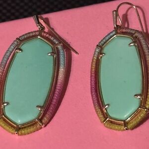 Elegant Kendra Scott mint green threaded earrings
